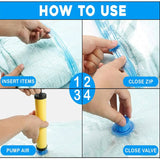 Vacuum Storage Bags Set of 5 with Hand Pump | Space Saver Compression Bags for Clothes, Bedding & Travel