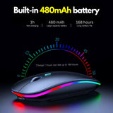 HP Original Wireless RGB Rechargeable Bluetooth Slim Mouse (480mAh) – Silent, Dual Mode – Black
