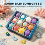 12 Pcs Surprise Bath Bombs for Kids – Colorful Fizzing Bath Bombs with Hidden Toys