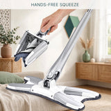 X Mop Hands-Free Flat Squeeze Mop – Manual Self-Wringing Floor Cleaning Mop