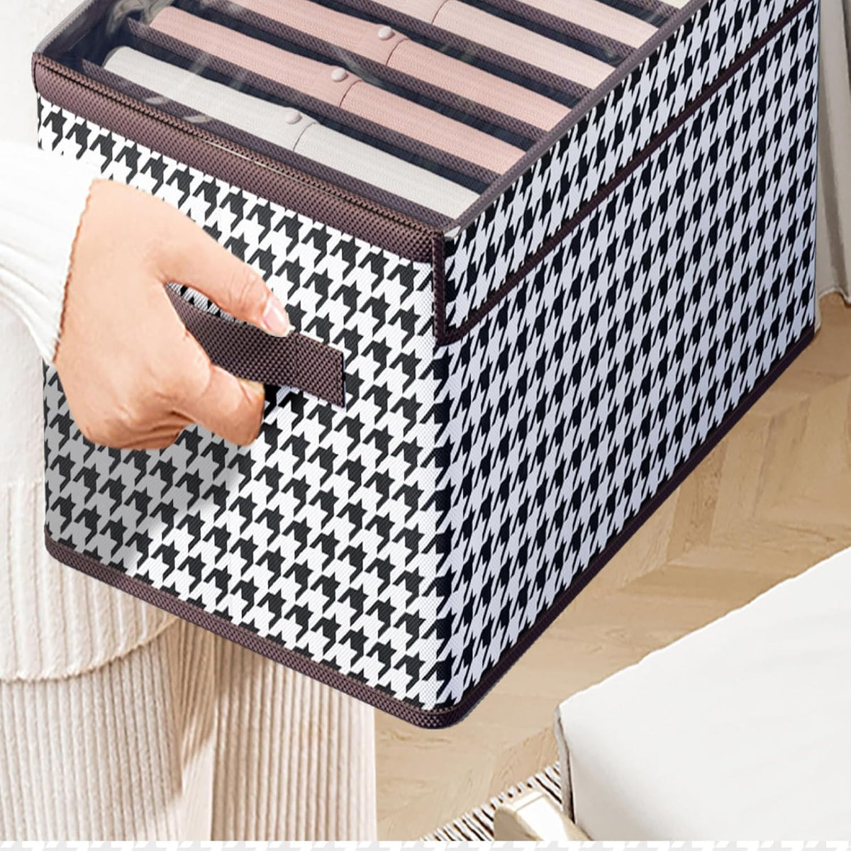 Premium Foldable Wardrobe Clothes Organizer Storage Box with Handles | Closet Storage Bin | Pack of 1
