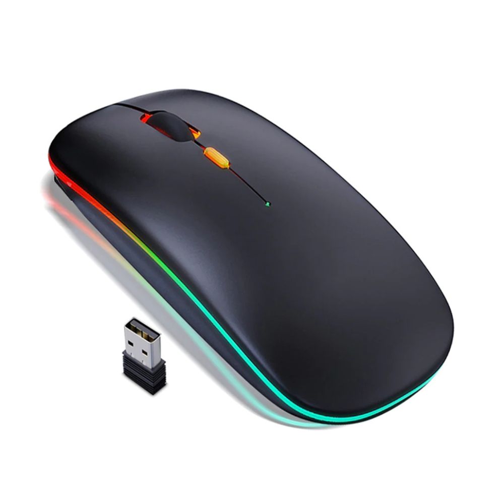 HP Original Wireless RGB Rechargeable Bluetooth Slim Mouse (480mAh) – Silent, Dual Mode – Black