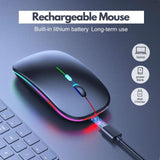 HP Original Wireless RGB Rechargeable Bluetooth Slim Mouse (480mAh) – Silent, Dual Mode – Black