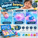 12 Pcs Surprise Bath Bombs for Kids – Colorful Fizzing Bath Bombs with Hidden Toys