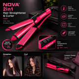 Nova 2-in-1 Hair Straightener & Curler – Ceramic Plates, Fast Heat-Up