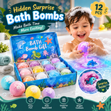 12 Pcs Surprise Bath Bombs for Kids – Colorful Fizzing Bath Bombs with Hidden Toys
